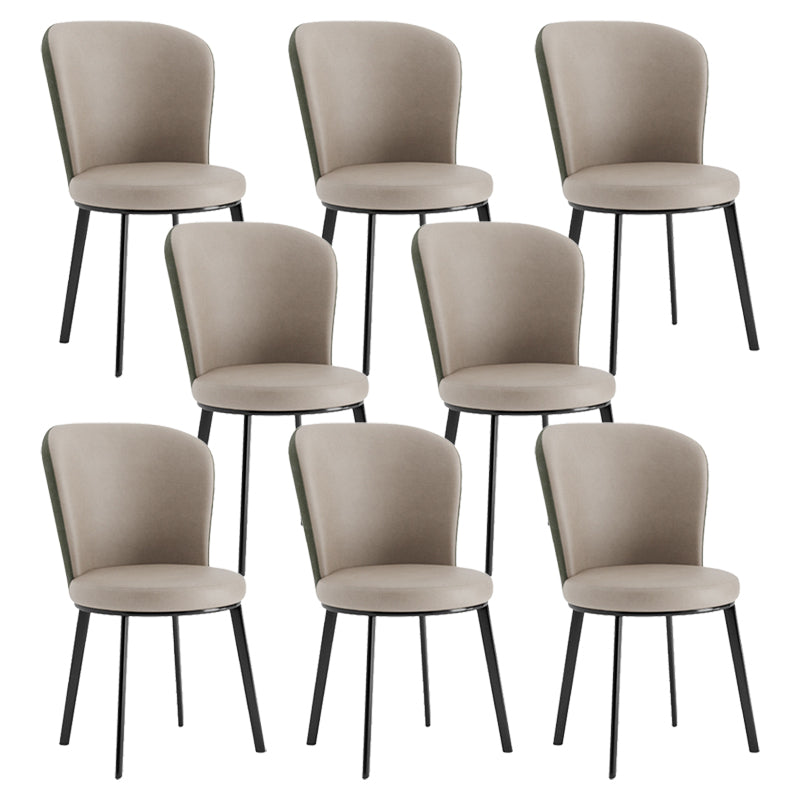 Contemporary Faux Leather Dining Chair Parsons Chair in Matte Finish for Brasserie