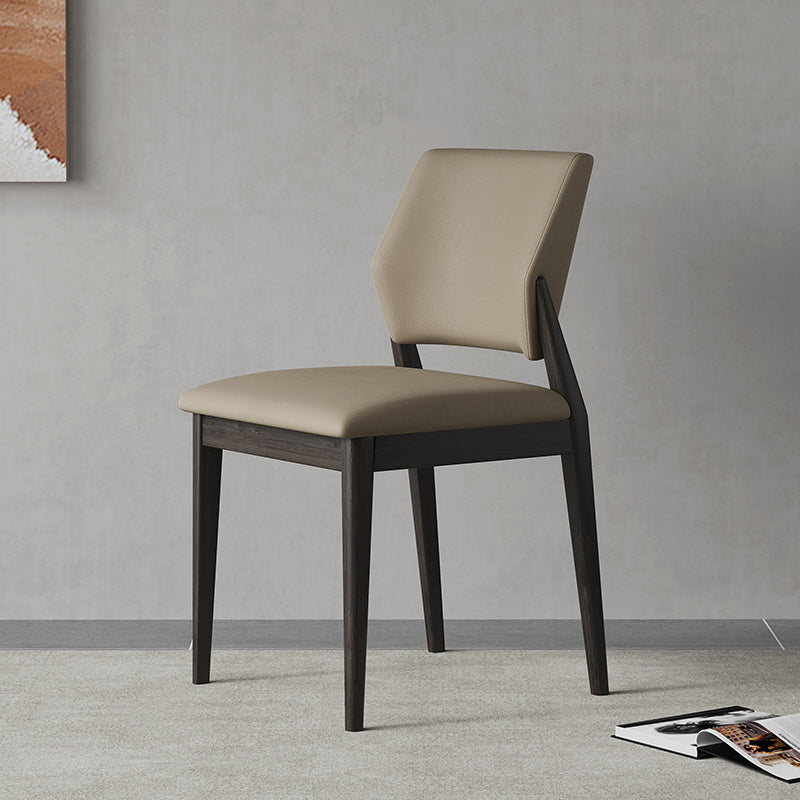 Contemporary Faux Leather Open Back Dining Side Furniture in Matte Finish for Indoor