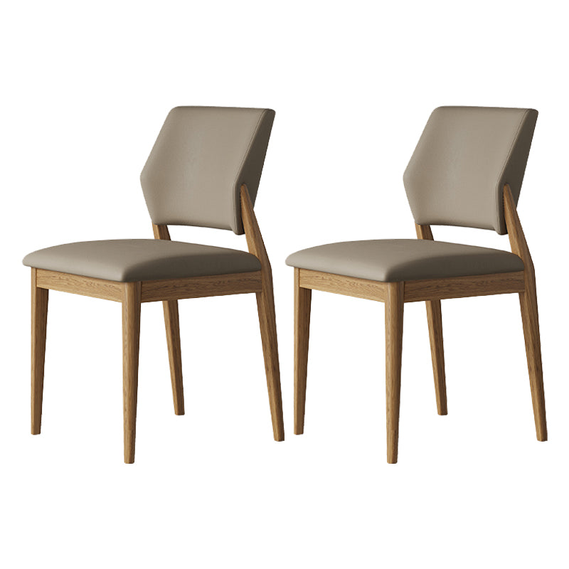Contemporary Faux Leather Open Back Dining Side Furniture in Matte Finish for Indoor