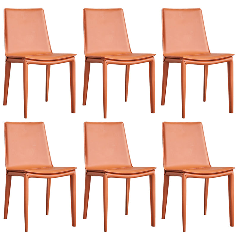 Modern Style Leather Dining Armless Chair Metal Side Chair for Home Use