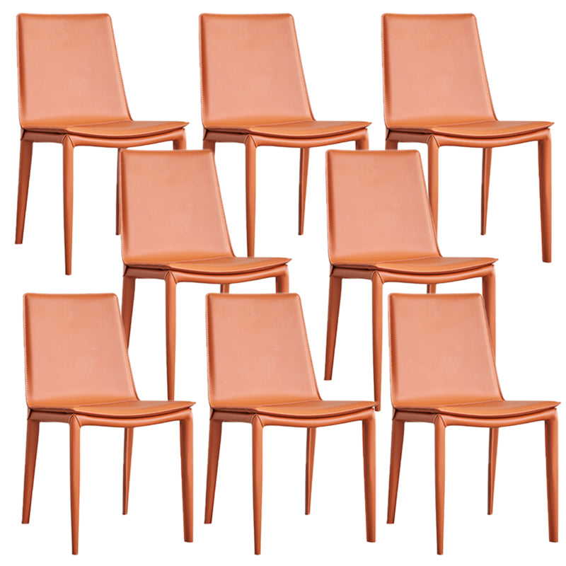 Modern Style Leather Dining Armless Chair Metal Side Chair for Home Use