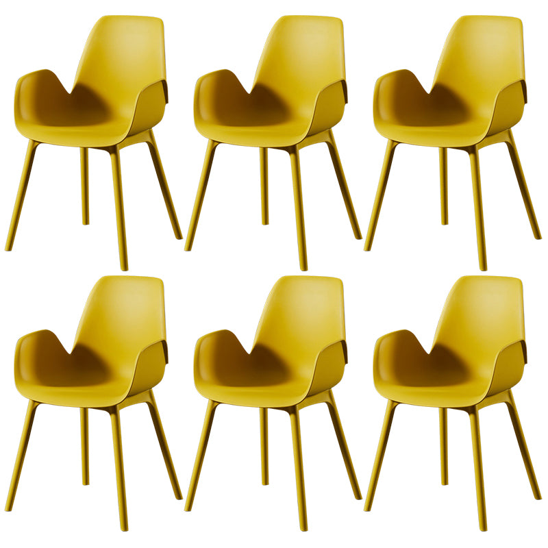 Modern Plastic Arm Chair Parsons Chair in Matte Finish for Kitchen