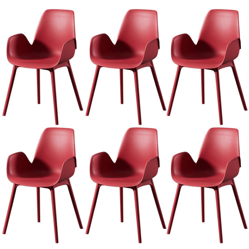 Modern Plastic Arm Chair Parsons Chair in Matte Finish for Kitchen