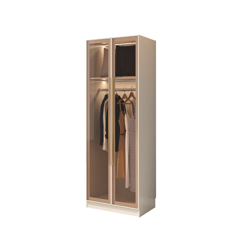 Clear Glass Door Storage Cabinet Contemporary Hinged Door Wardrobe for Home