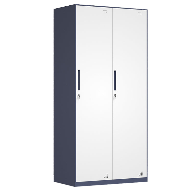 Modern Steel Wardrobe Cabinet White and Grey Wardrobe Armoire