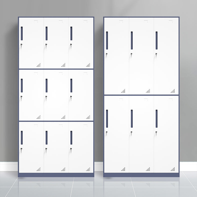 Modern Steel Wardrobe Cabinet White and Grey Wardrobe Armoire