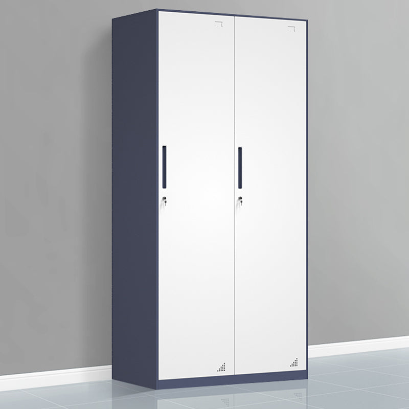 Modern Steel Wardrobe Cabinet White and Grey Wardrobe Armoire