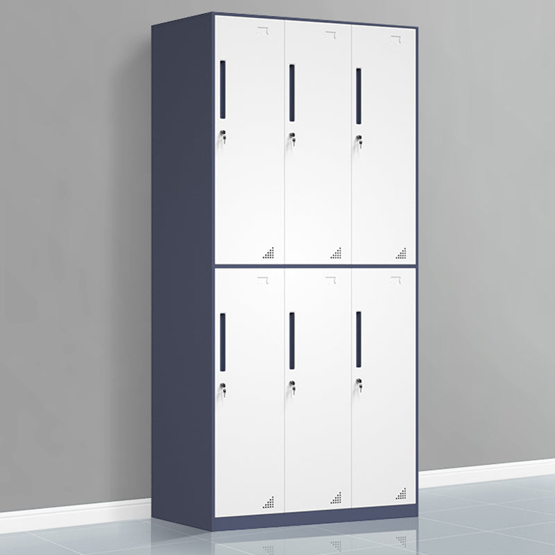 Modern Steel Wardrobe Cabinet White and Grey Wardrobe Armoire