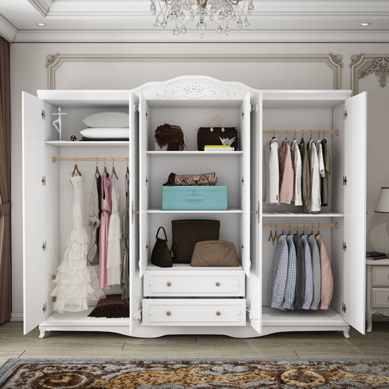 Bedroom Hinged Door Storage Cabinet Manufactured Wood French Country Cabinet with Drawers
