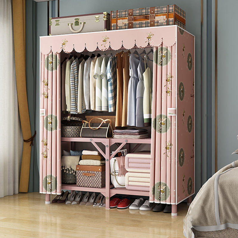 Steel Frame Folding Wardrobe Armoire Modern Style Wardrobe Cabinet for Home