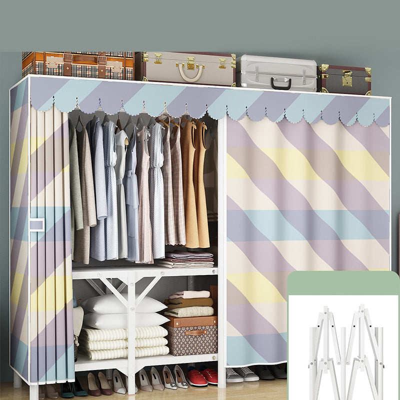 Steel Frame Folding Wardrobe Armoire Modern Style Wardrobe Cabinet for Home