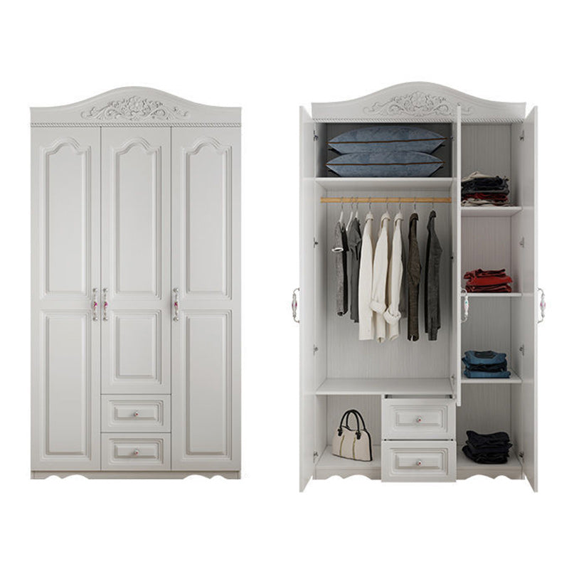 White French Country Wardrobe Armoire Engineered Wood Wardrobe