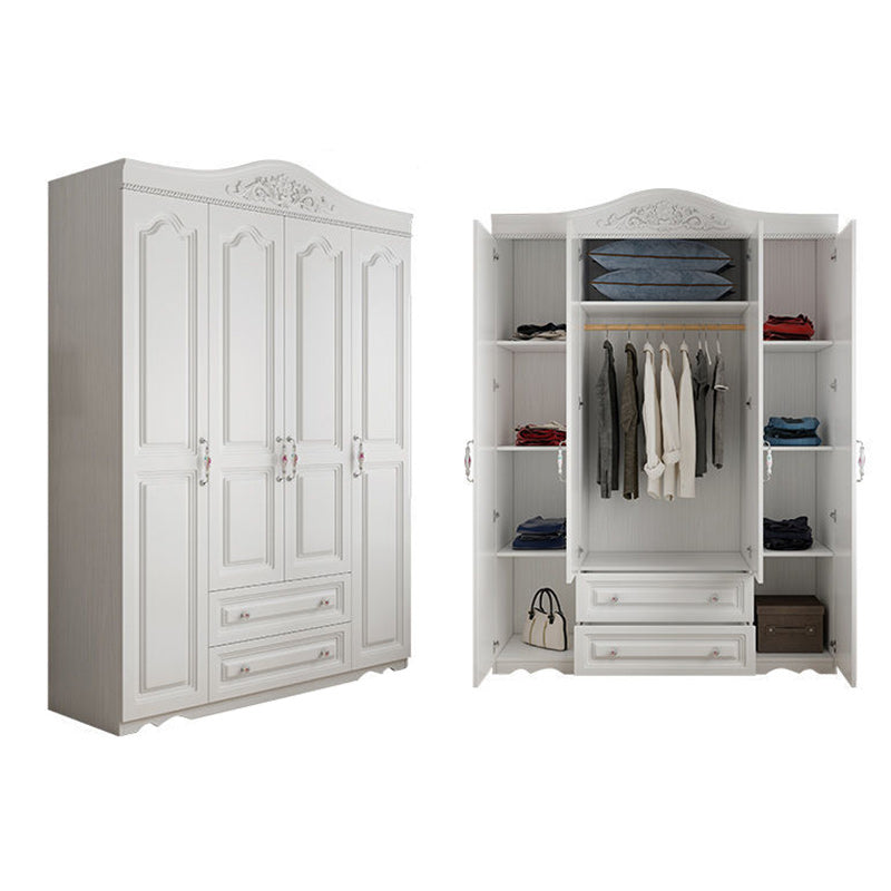 White French Country Wardrobe Armoire Engineered Wood Wardrobe