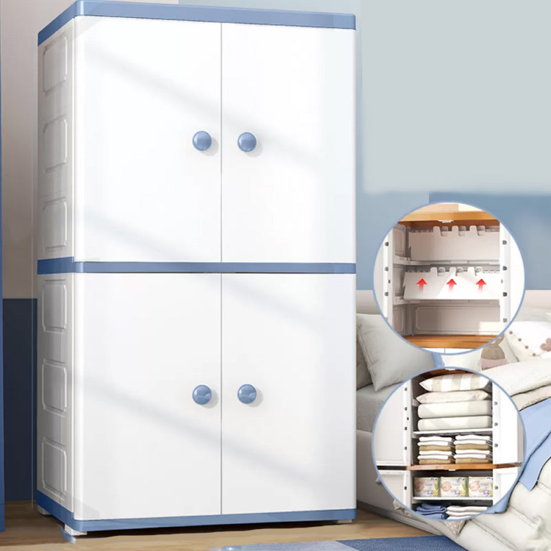 Plastic Storage Cabinet Contemporary Wardrobe Closet with Shelves