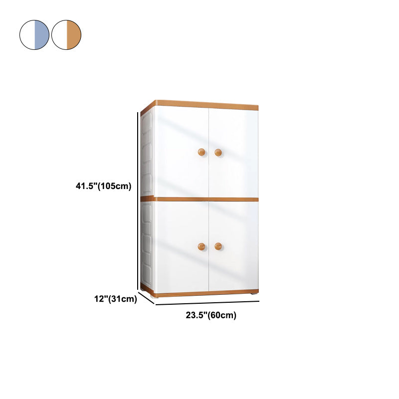 Plastic Storage Cabinet Contemporary Wardrobe Closet with Shelves