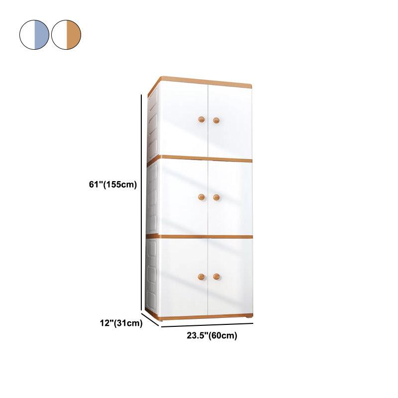 Plastic Storage Cabinet Contemporary Wardrobe Closet with Shelves