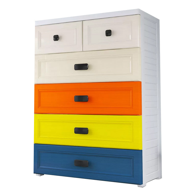 Modern Style Non-Hanging Armoire Plastic Home Storage Cabinet with Drawers