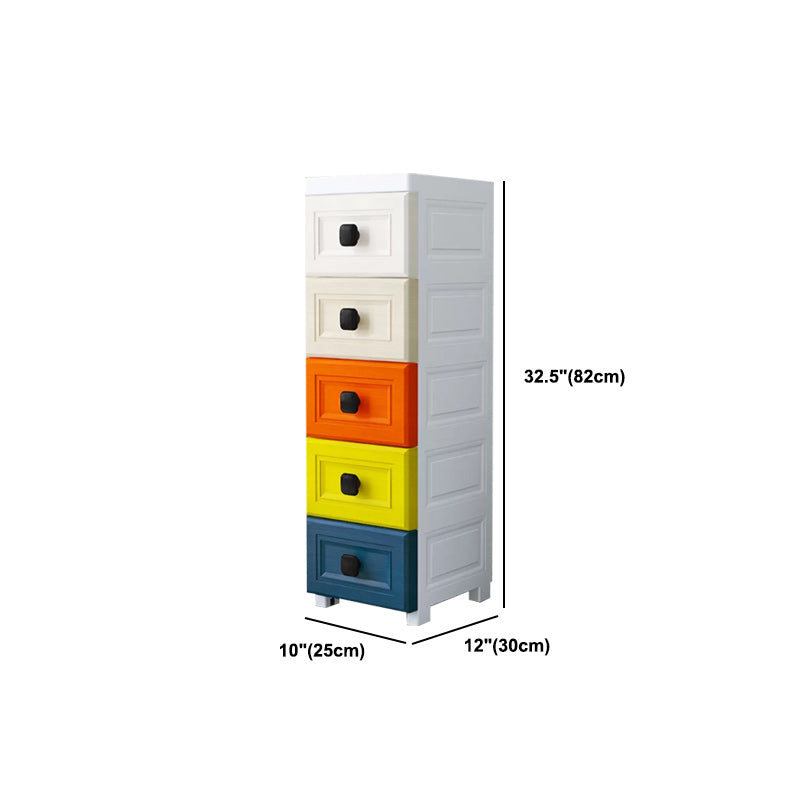 Modern Style Non-Hanging Armoire Plastic Home Storage Cabinet with Drawers