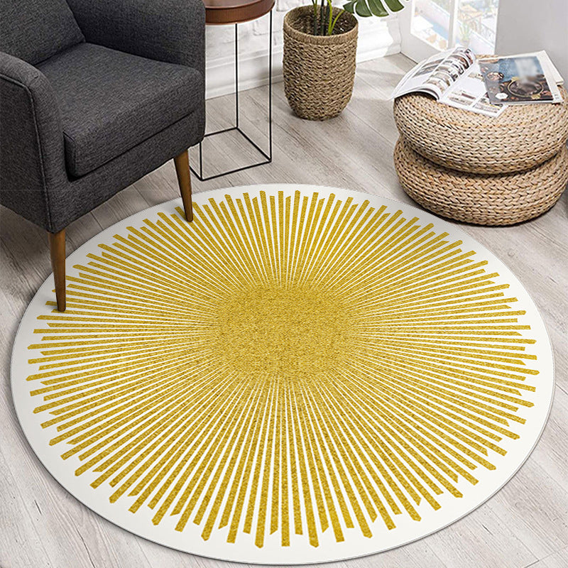 Green Contrast Color Rug Polyester Simple Area Rug Washable Rug for Home Decor