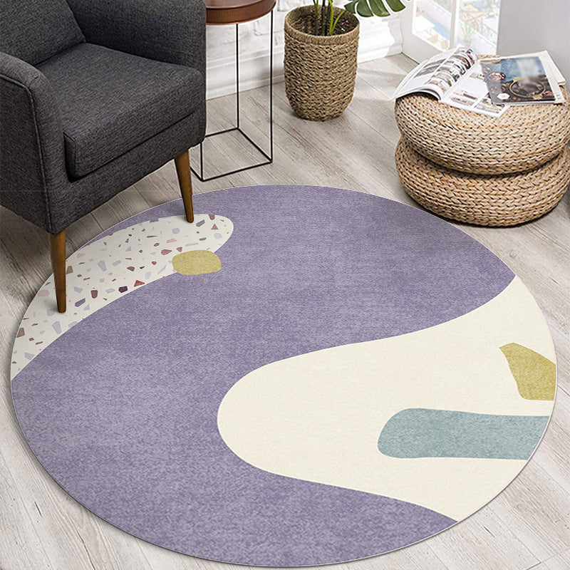 Green Contrast Color Rug Polyester Simple Area Rug Washable Rug for Home Decor