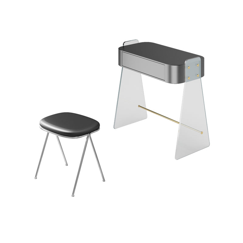 Contemporary 1 Drawer Makeup Vanity Desk Wood and Acrylic Dressing Table