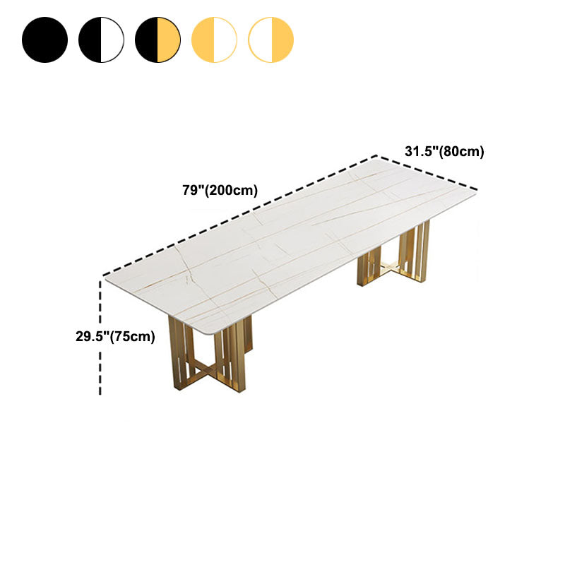 Industrial Style Dining Table Sintered Stone Rectangle Table for Dining Room