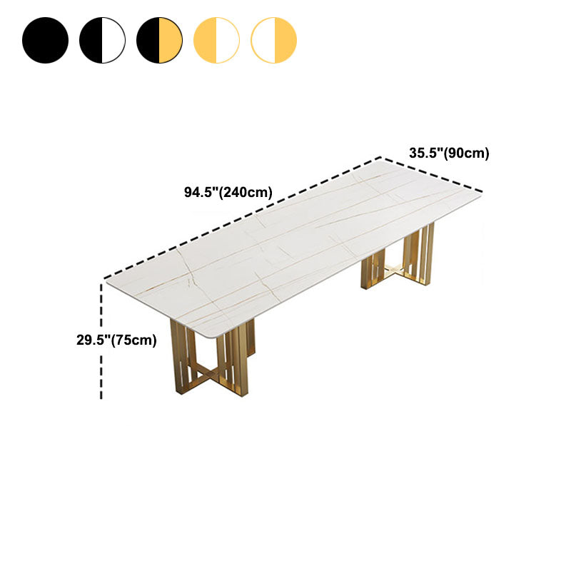 Industrial Style Dining Table Sintered Stone Rectangle Table for Dining Room
