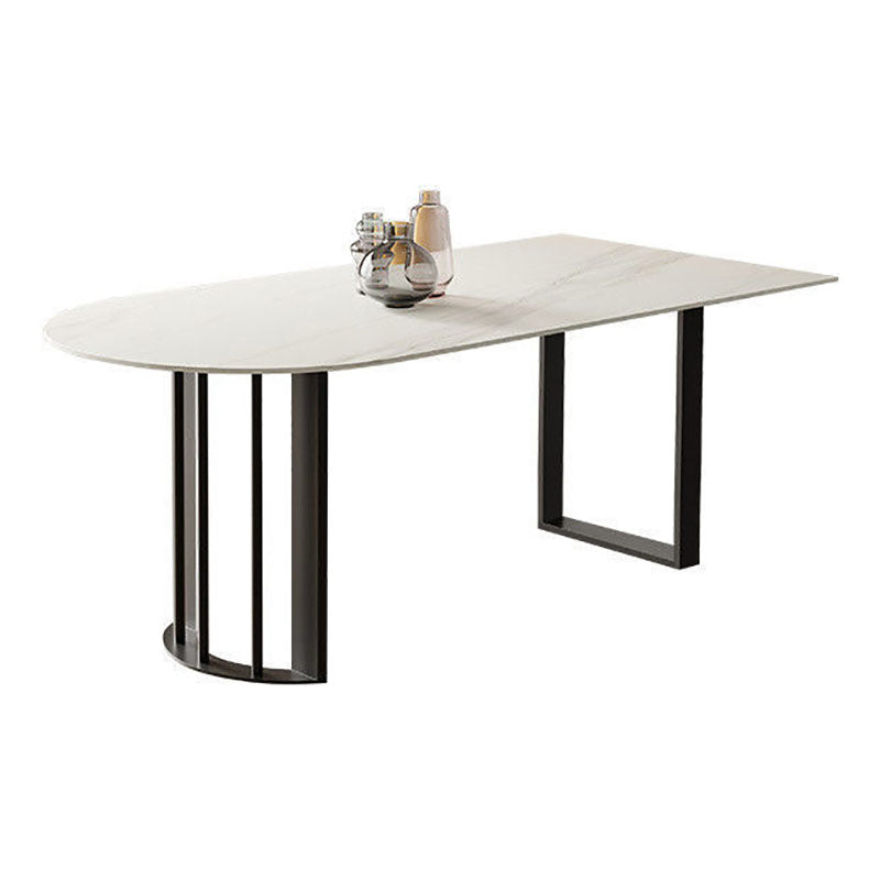 Stone Dining Room Collection Contemporary Double Pedestal Dining Table for Home