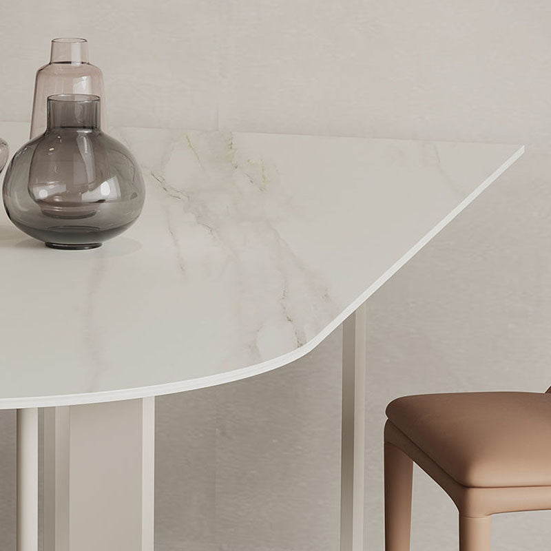 Stone Dining Room Collection Contemporary Double Pedestal Dining Table for Home
