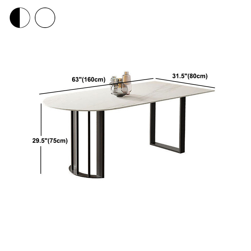 Stone Dining Room Collection Contemporary Double Pedestal Dining Table for Home