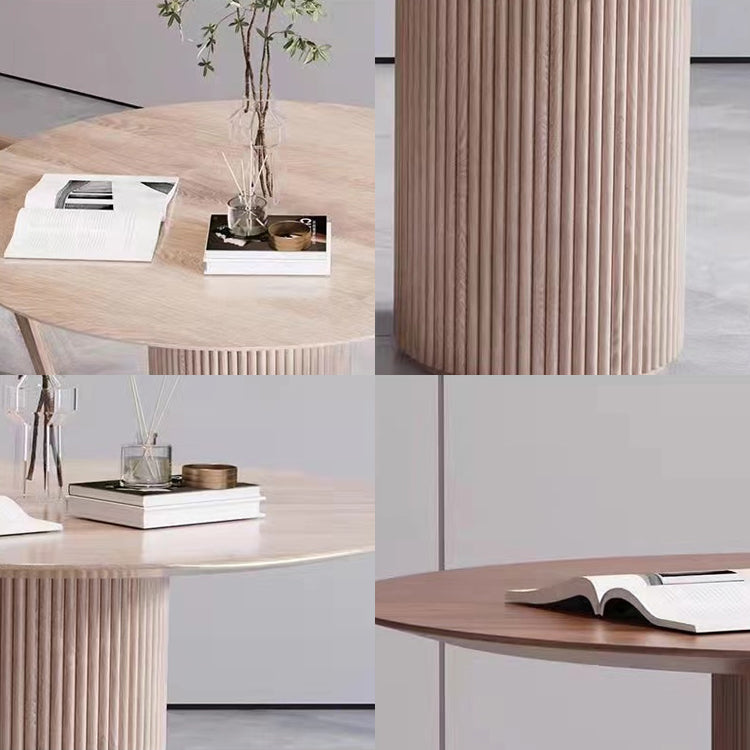 Solid Wood Dining Table Contemporary Dining Site Table with Pedestal Base