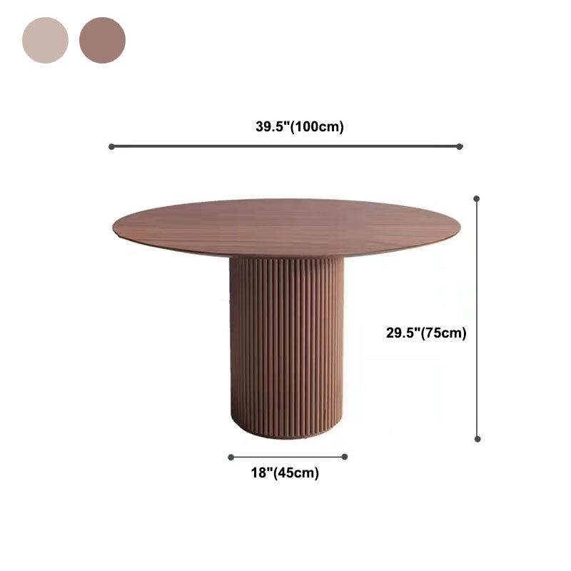 Solid Wood Dining Table Contemporary Dining Site Table with Pedestal Base