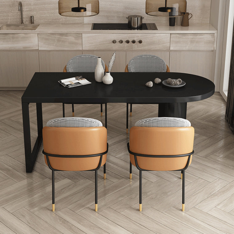 Free Form Sintered Stone Dining Table Modern Dining Table with Double Pedestal for Home