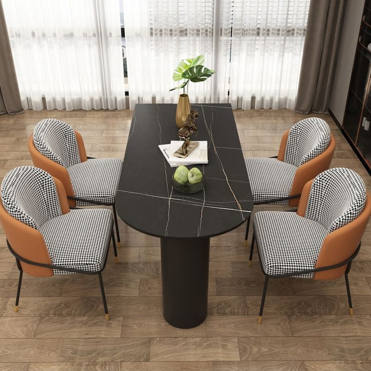 Free Form Sintered Stone Dining Table Modern Dining Table with Double Pedestal for Home