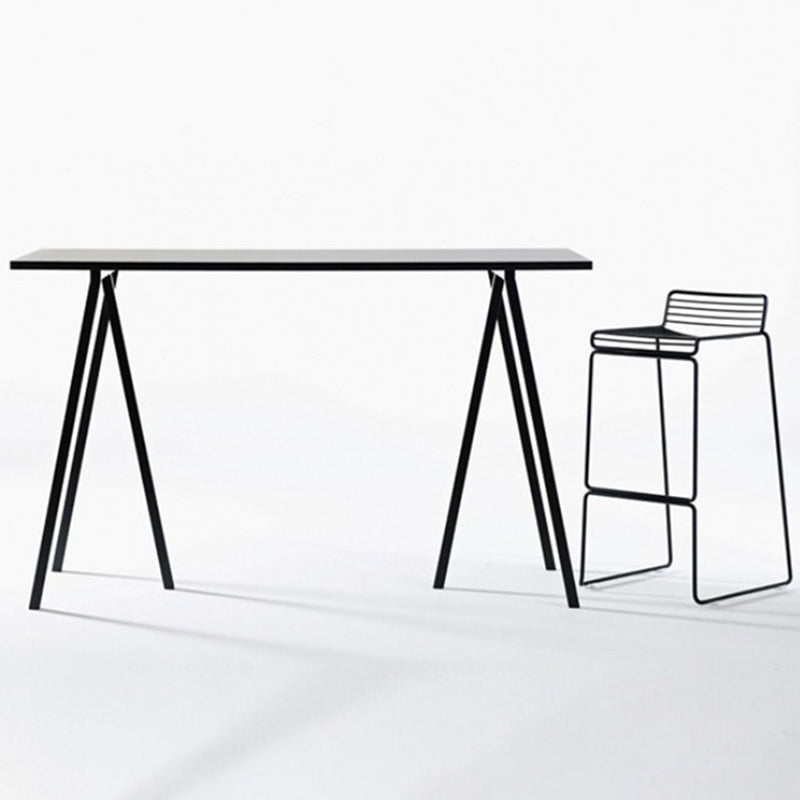 Industrial Dinning Table with Black Pine Rectangle Dining Table for Kitchen