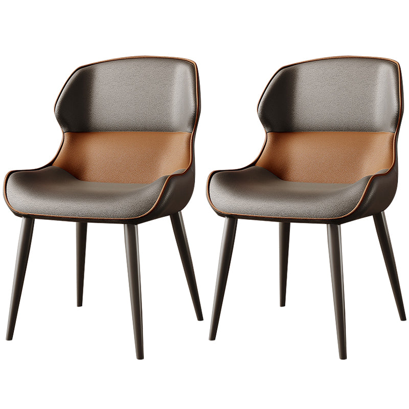 Brasserie Contemporary Faux Leather Dining Chair Parsons Chair in Matte Finish