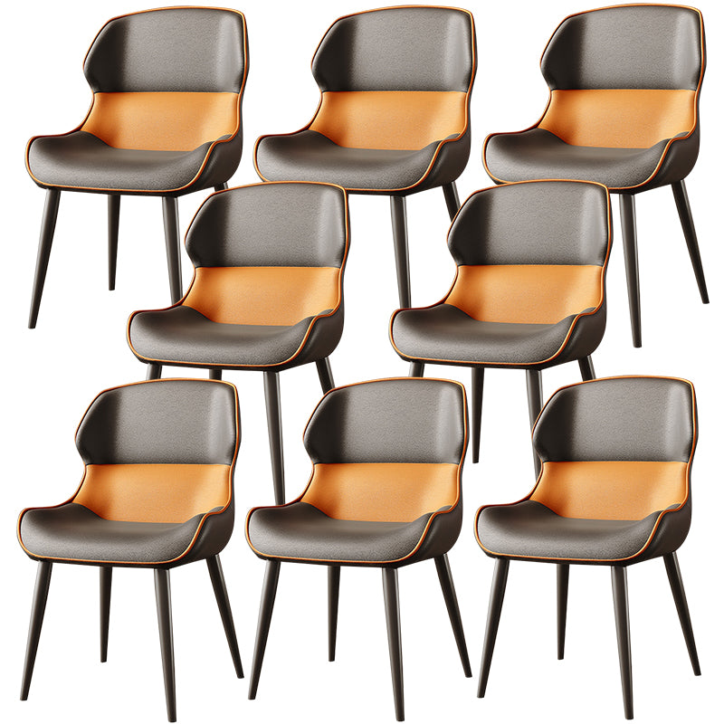 Brasserie Contemporary Faux Leather Dining Chair Parsons Chair in Matte Finish