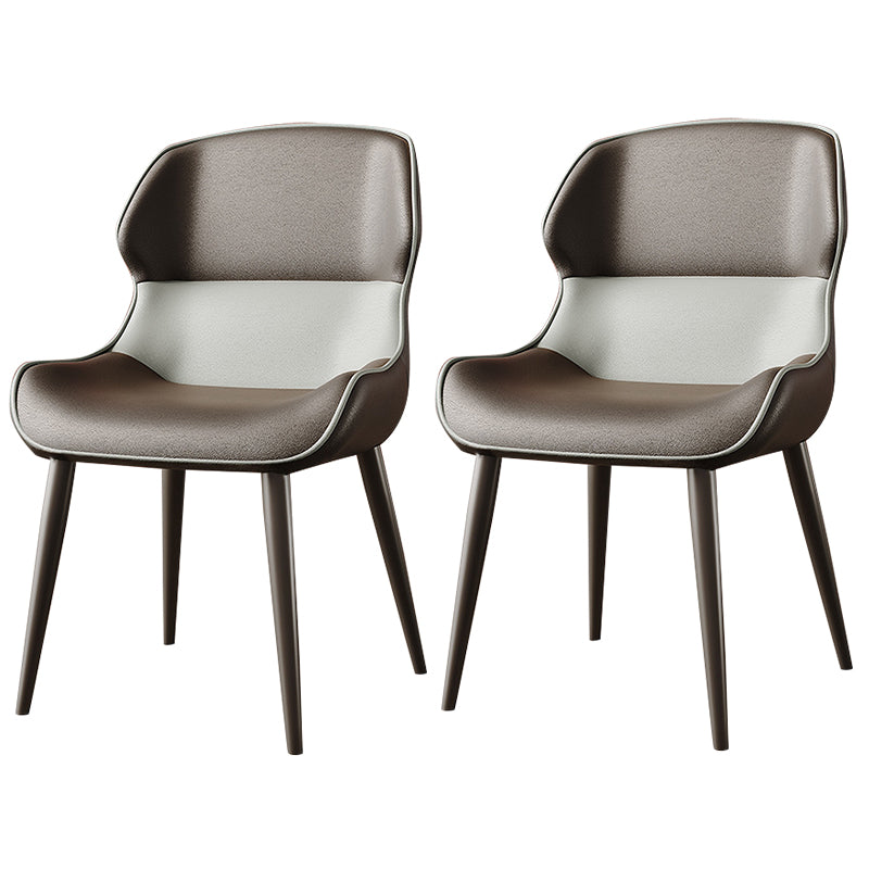 Brasserie Contemporary Faux Leather Dining Chair Parsons Chair in Matte Finish