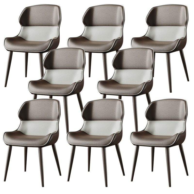 Brasserie Contemporary Faux Leather Dining Chair Parsons Chair in Matte Finish