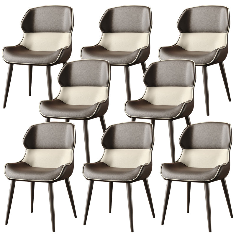 Brasserie Contemporary Faux Leather Dining Chair Parsons Chair in Matte Finish