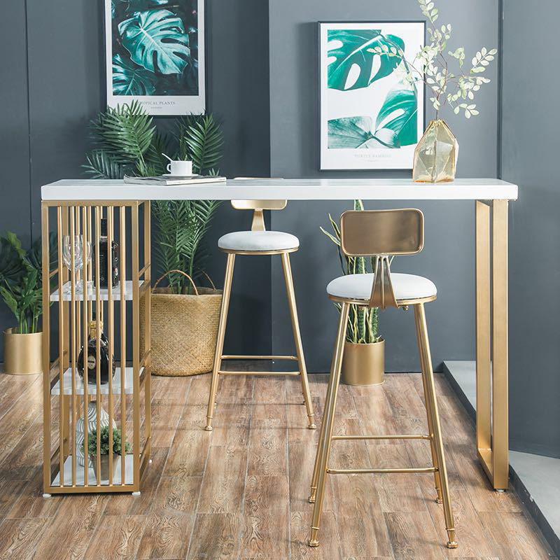 1/3/4 Pieces Glam Bar Set Home Matte Finish Iron Bar Stool and Table Set