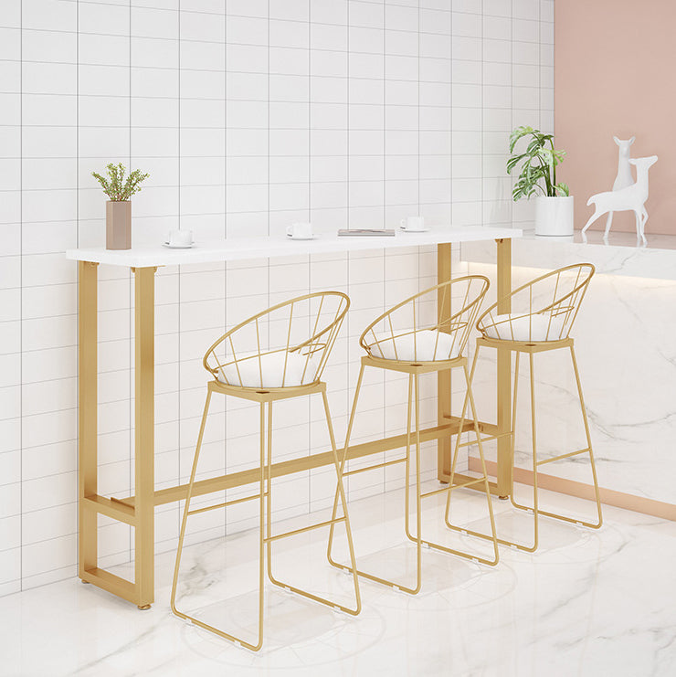 1/4 Pieces Glam Style Bar Table Set Rectangle Bistro Set with White Faux Marble Top