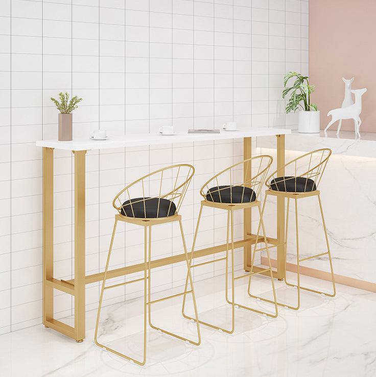 1/4 Pieces Glam Style Bar Table Set Rectangle Bistro Set with White Faux Marble Top