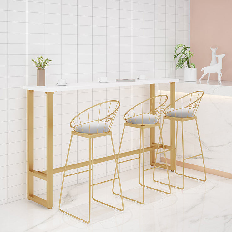 1/4 Pieces Glam Style Bar Table Set Rectangle Bistro Set with White Faux Marble Top