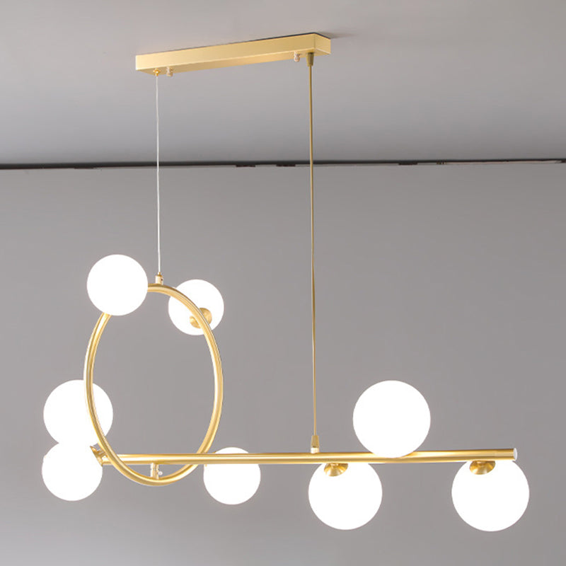Modern Creative Style Hanging Lamp Gold Glass Island Light Fixture for Dining Room