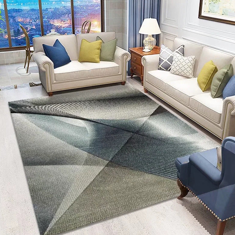 Leisure Abstract Print Carpet Washable Rug Polyester Stain Resistant Carpet for Home Decor