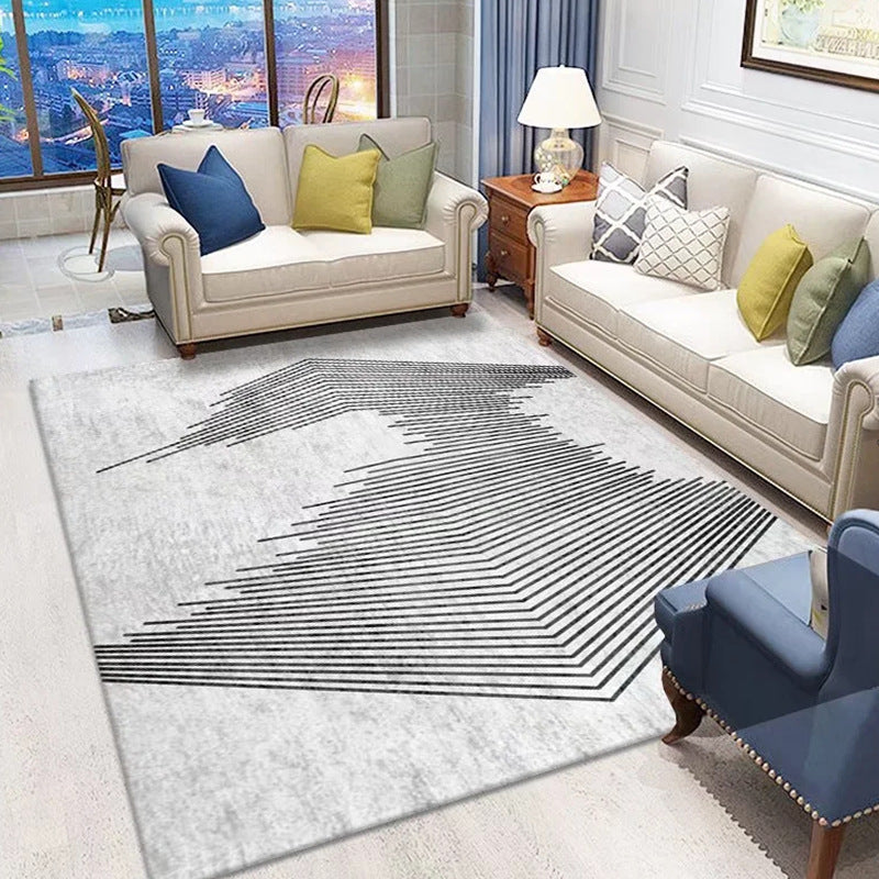 Leisure Abstract Print Carpet Washable Rug Polyester Stain Resistant Carpet for Home Decor