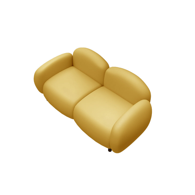 33.46" W x 27.55" H Faux Leather Square Arm Sofa Contemporary Standard Sofa