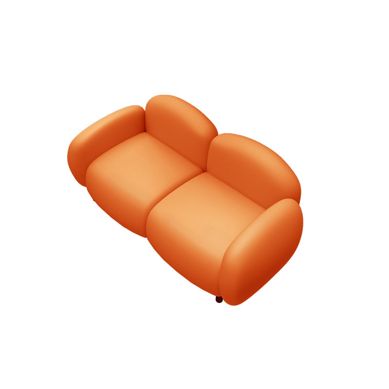 33.46" W x 27.55" H Faux Leather Square Arm Sofa Contemporary Standard Sofa