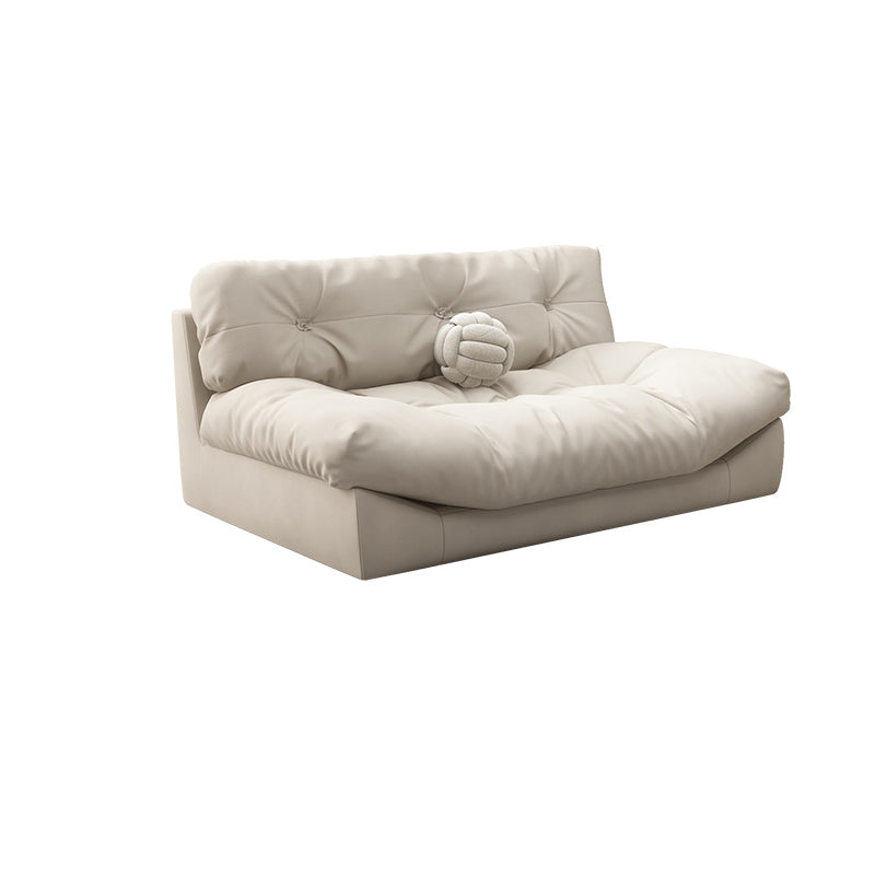 Tufted Split-Back Contemporary Standard Settee Couch in Beige